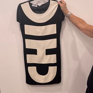 Moschino Black and Cream Mini Dress
